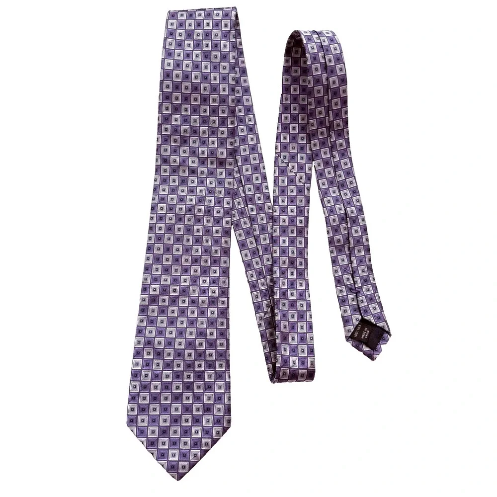 Jos A Bank Purple Silk Jacquard Necktie Tie 60